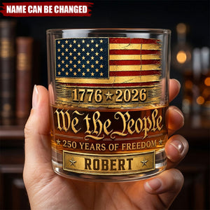 Red White And Proud - Personalized Whiskey Glass