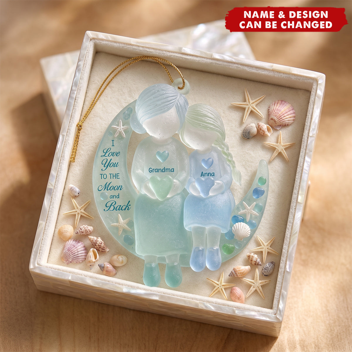I Love You To The Moon and Back - Personalized Grandma Acrylic Ornament