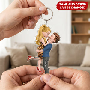 Arms Around Forever - Personalized Acrylic Keychain, Gift For Couple