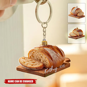 Personalized Sourdough Bread, Rustic Acrylic Keychain