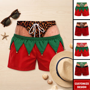 Santa Christmas Men's Beach Shorts Personalized Gifts For Men