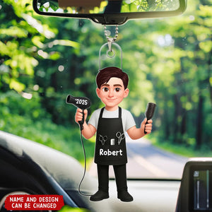 Hairdresser Man Woman - Personalized Car Ornament