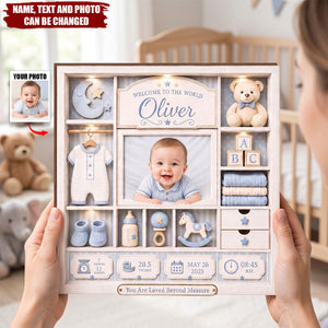 Custom Photo Baby Birth - Personalized Baby Wooden Block