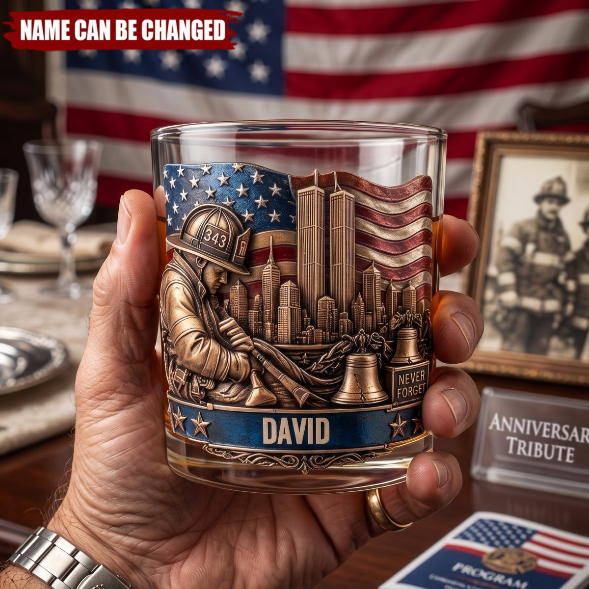 25 Years We Will Never Forget - Personalized Custom Whiskey Glass