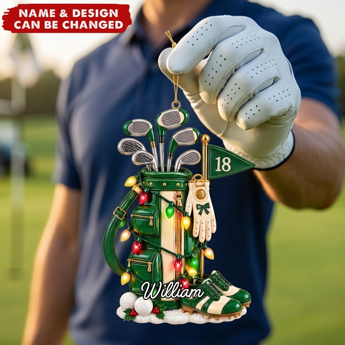 Golf Bag - Personalized Acrylic Ornament, Gift For Golfer