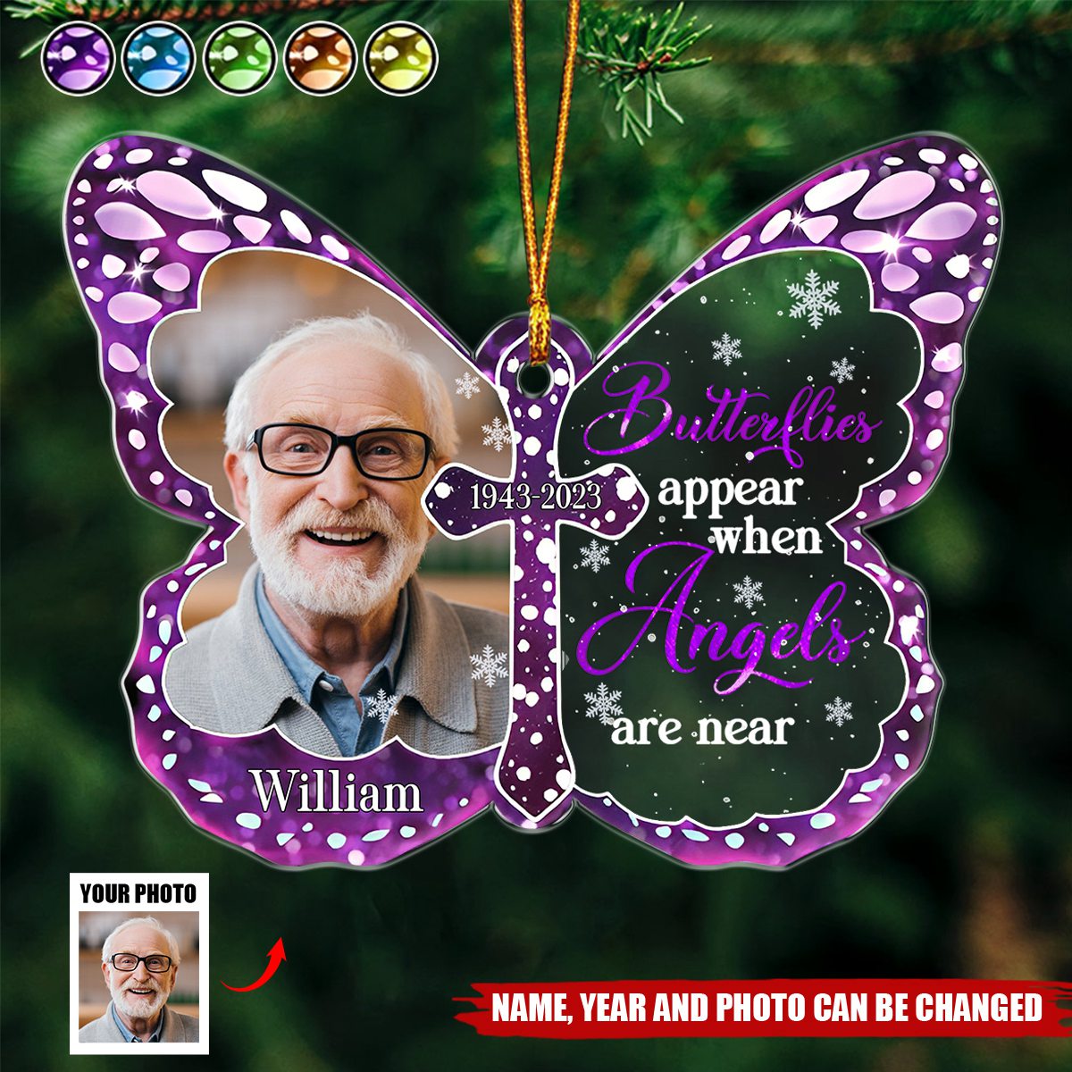 Custom Photo I Am Always With You Memorial - Personalized Custom Shaped Acrylic Ornament