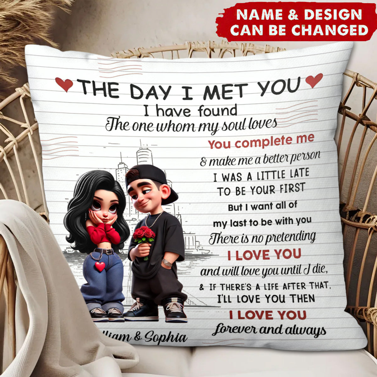 Y2K Couple Personalized Pillow - Valentine's Day Gift For Couple
