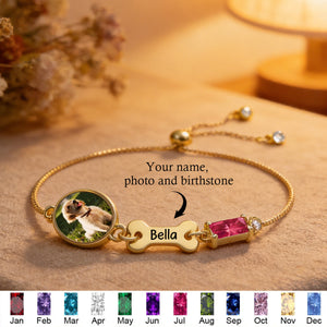 Pet Memorial  - Personalised Birthstone Bracelet
