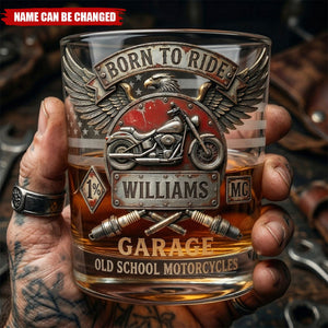 Born To Ride  - Personalized Whiskey Glass, Gifts For Bikers