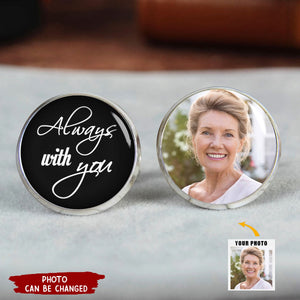 Personalized Always With You Memorial Photo Cufflinks