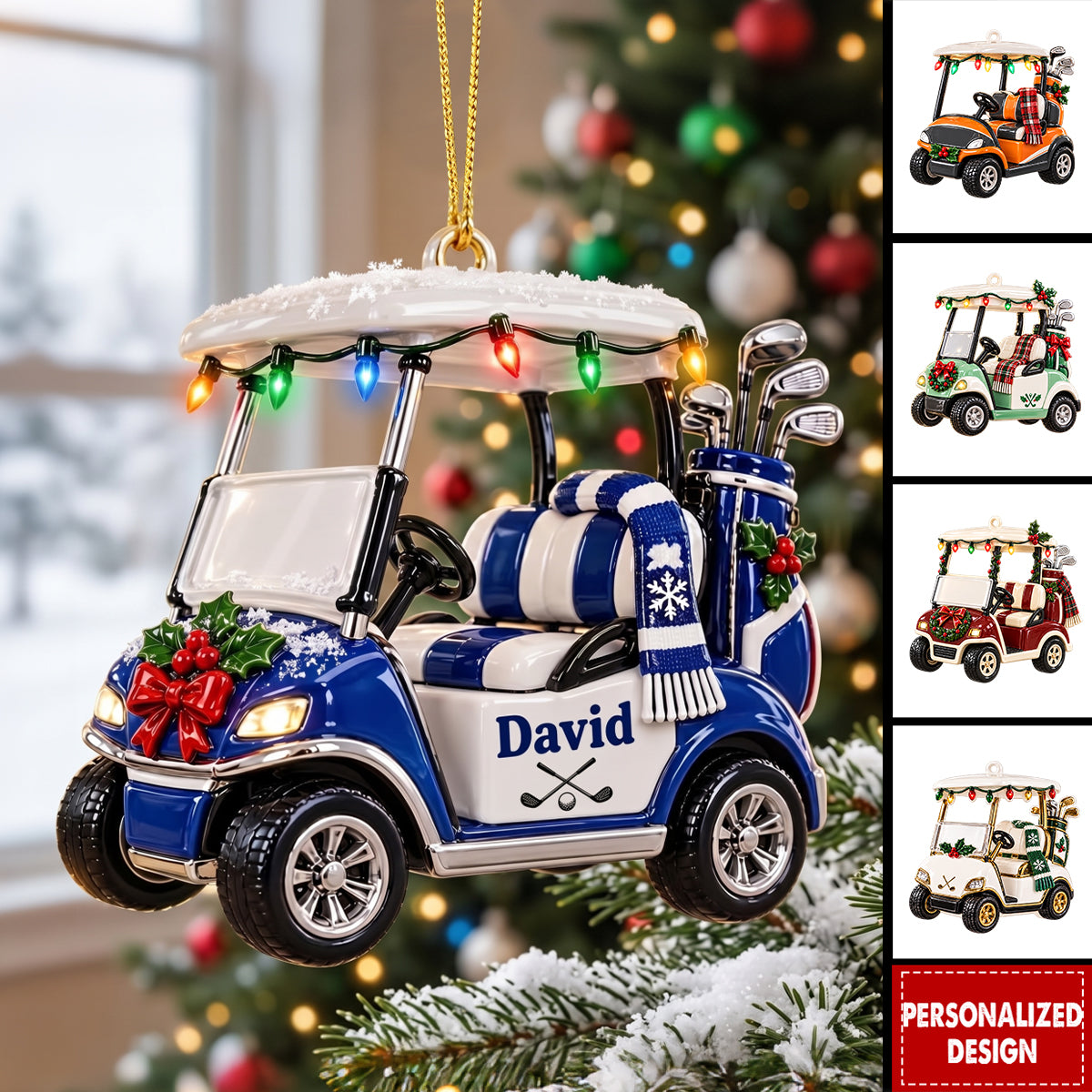 Personalized Golf Cart Christmas Ornament,  Golf Cart Ornament