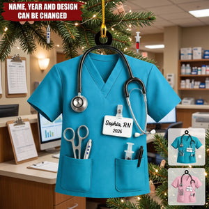 Nurse Scrubs - Personalized Acrylic Custom Shape Ornament