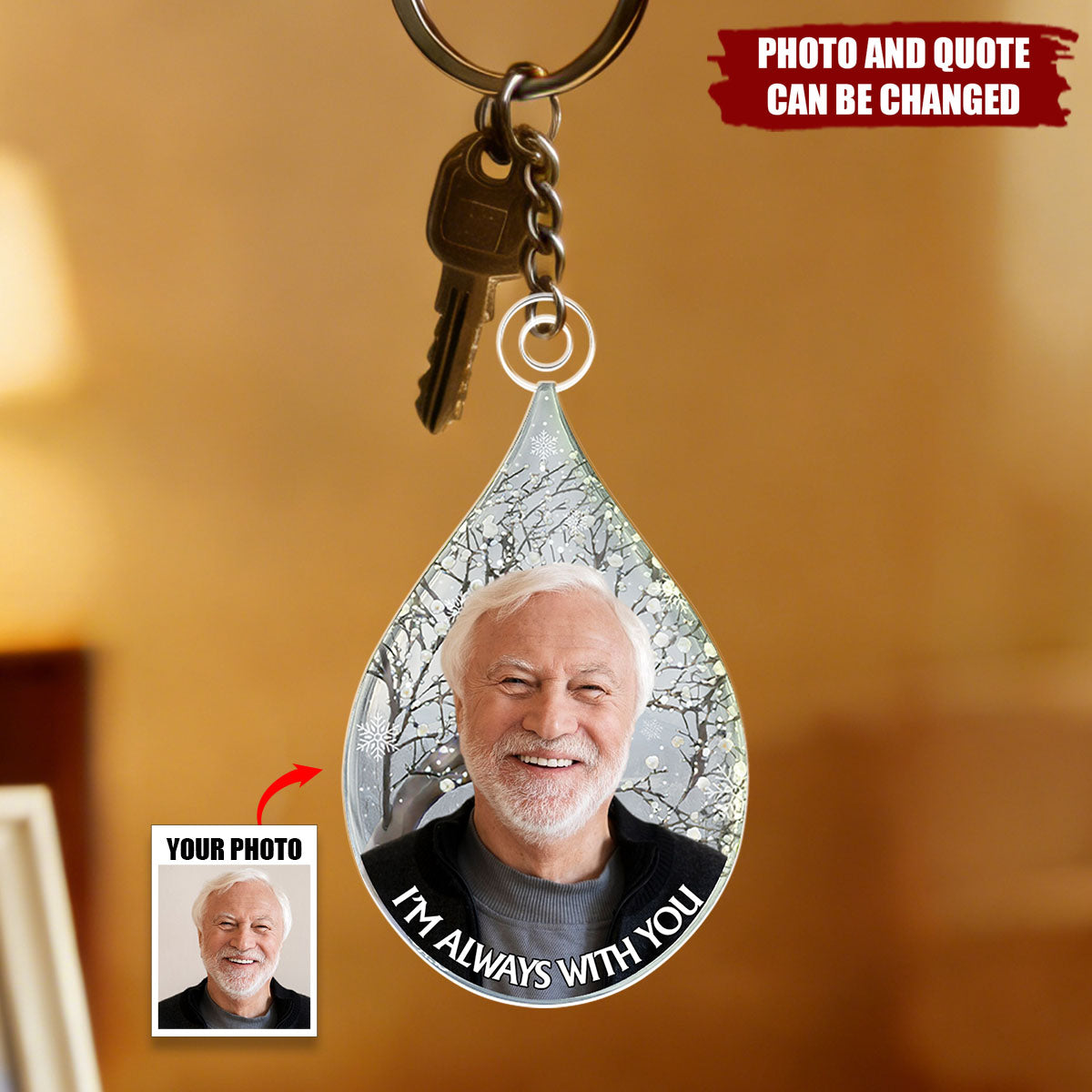 Custom Photo I'm Always With You - Personalized Keychain