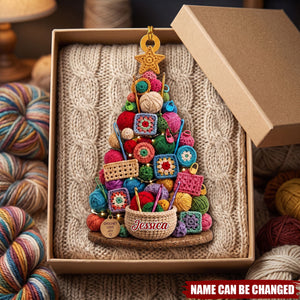 Crochet Love Joy, Personalized Acrylic Ornament, Gift For Crochet Lovers