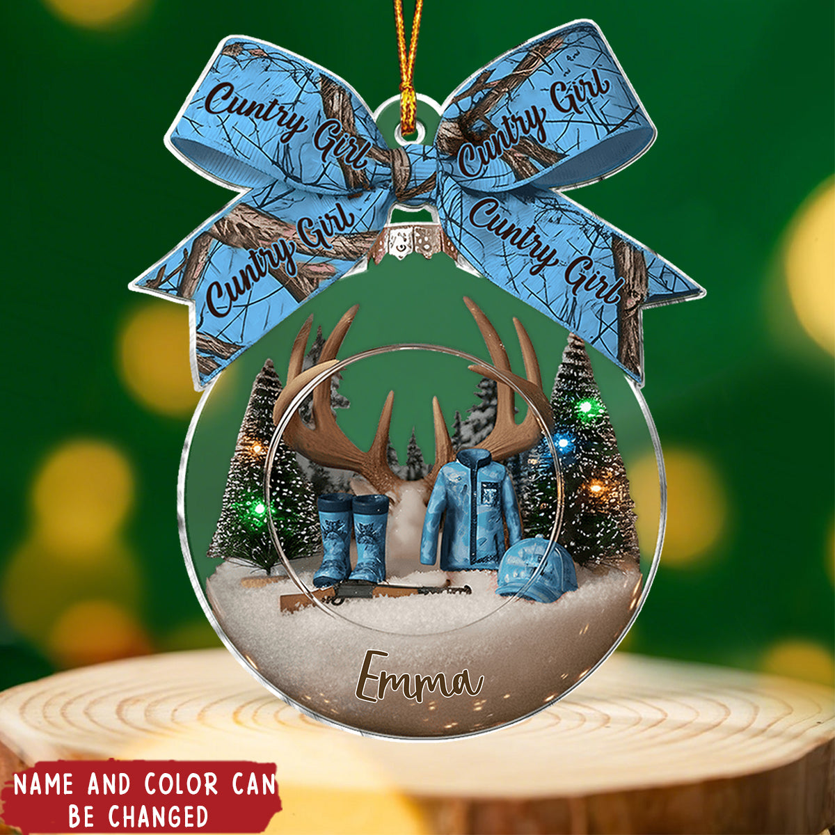 Cuntry Girl - Personalized Christmas Acrylic Ornament