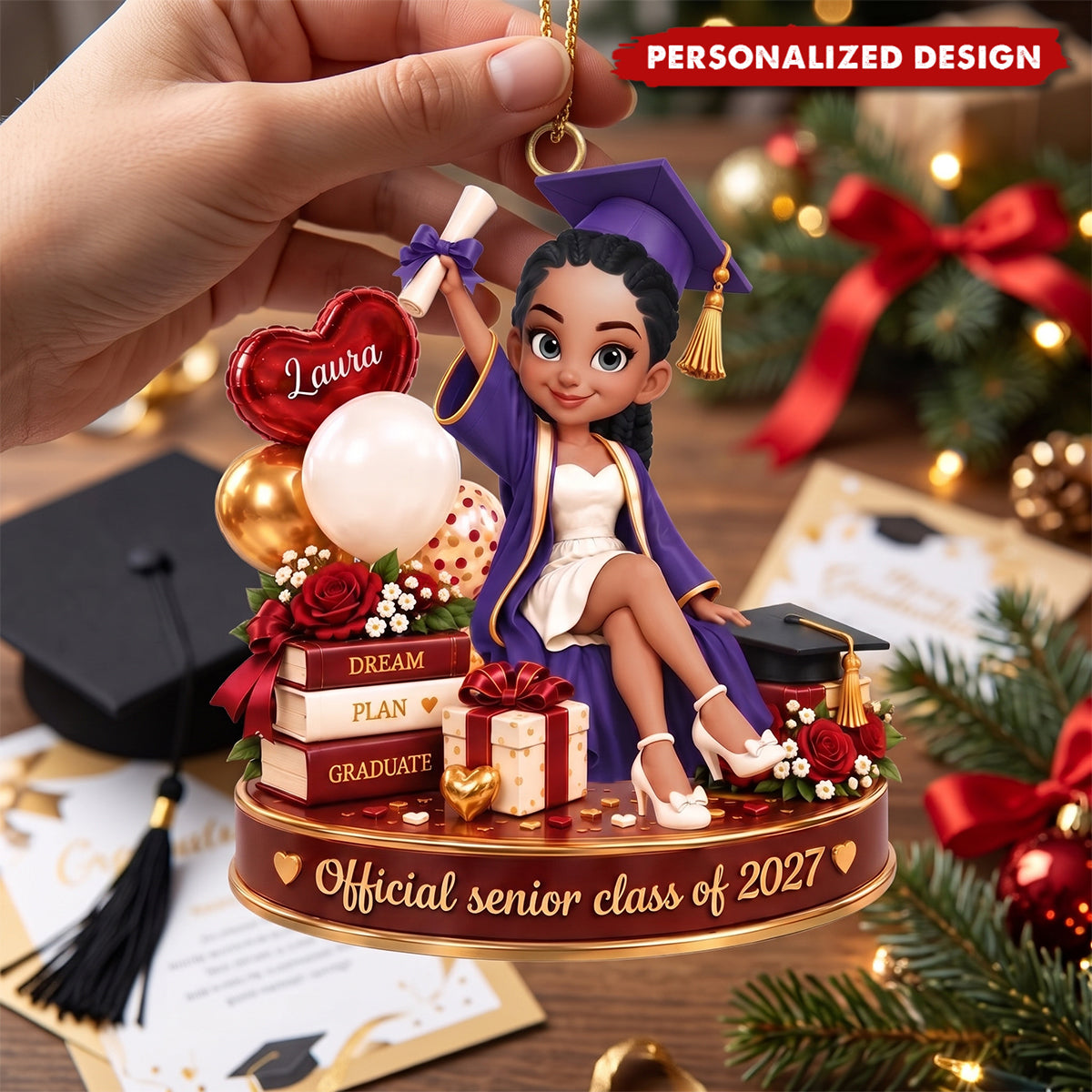 Personalized Acrylic Ornament - Graduation Christmas Gift