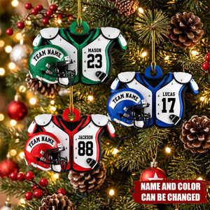 Personalized Football Ornament, Custom Name & Number Keepsake, Gift For Football Fans