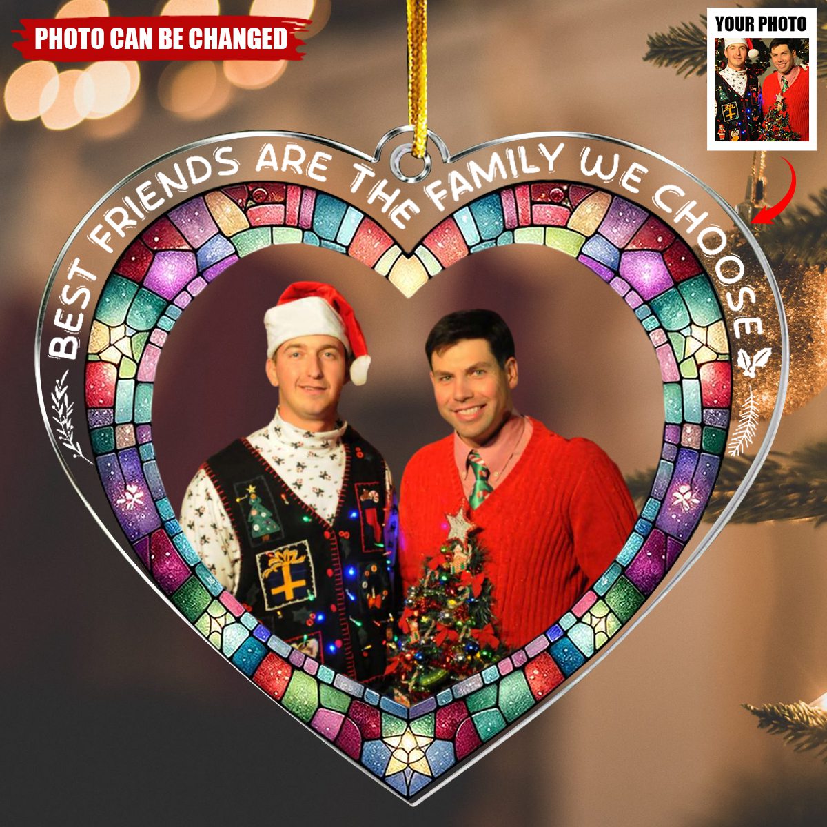 Friends Are Family - Personalized Acrylic Photo Ornament