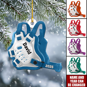Personalized Wrestling Headgear Ornament, Custom Sports Christmas Decoration Gift