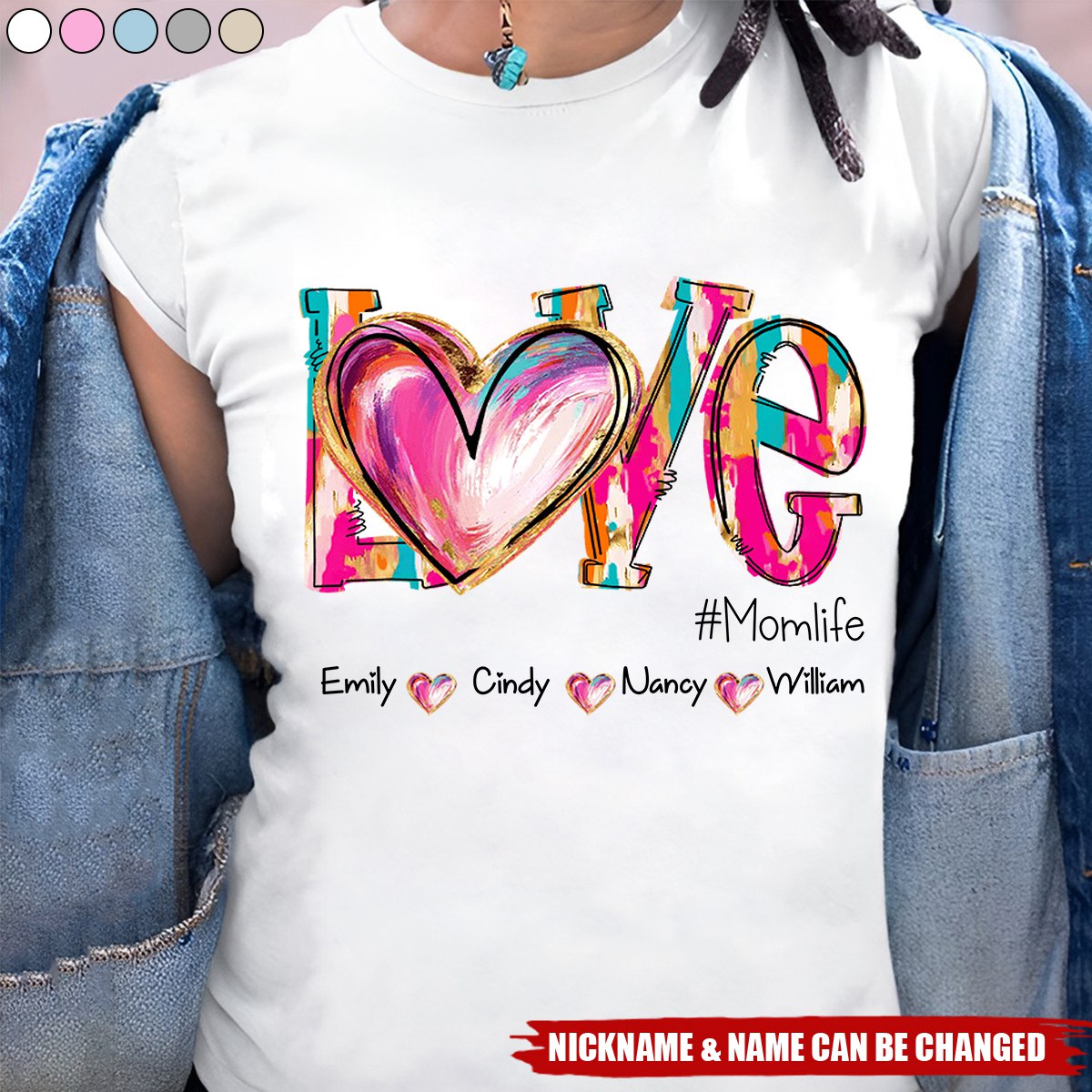 Love Grandmalife Kid Names Heart Personalized T-shirt