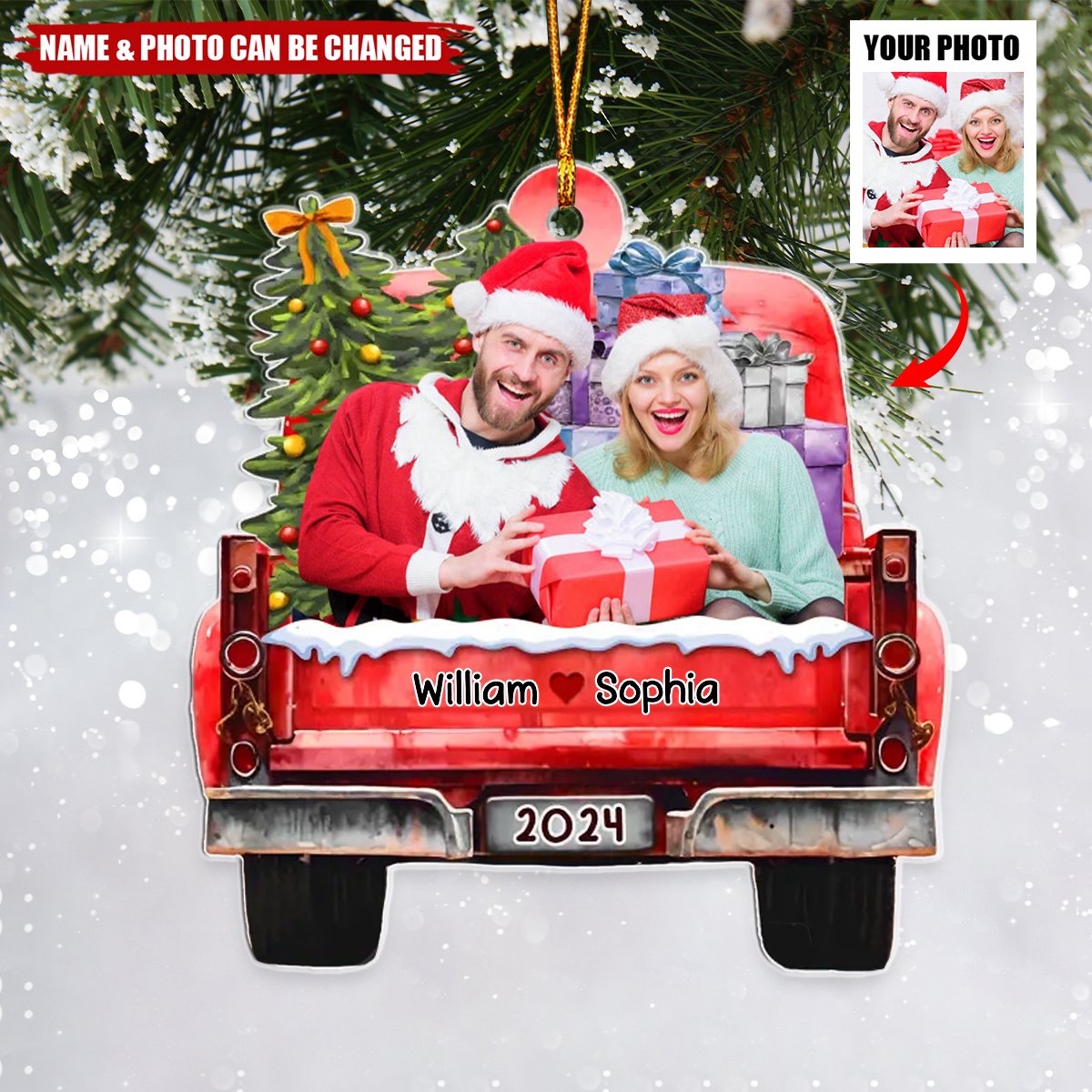 Custom Photo You And I Are The Perfect Christmas Story - Couple Personalized Custom Ornament - Acrylic Custom Shaped - Christmas Gift For Husband Wife, Anniversary