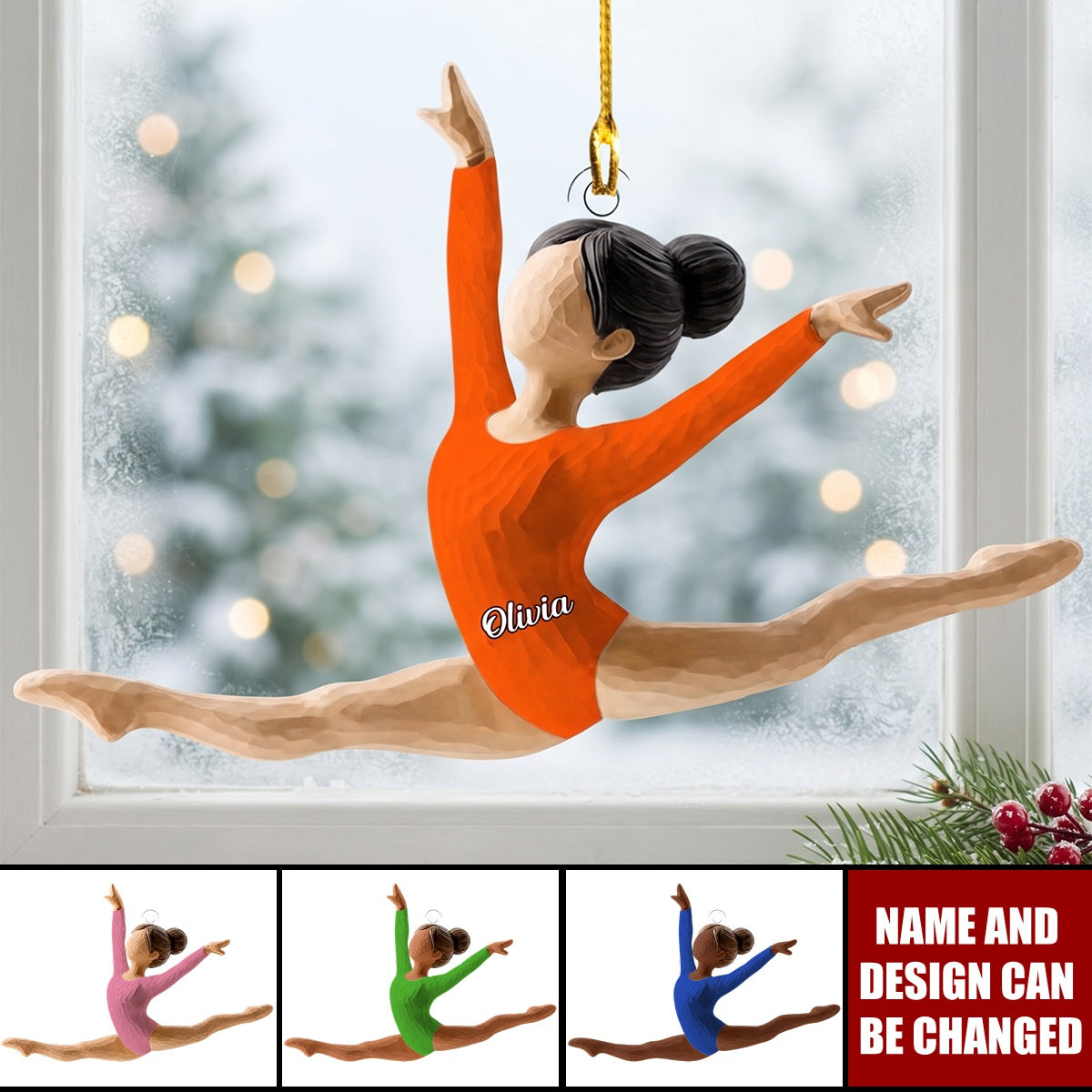 Personalized Gymnastics Christmas Ornament, Custom Ballet Girl Dancer Keepsake, Gymnast Christmas Acrylic Ornament, Sports Team 2026 Gift
