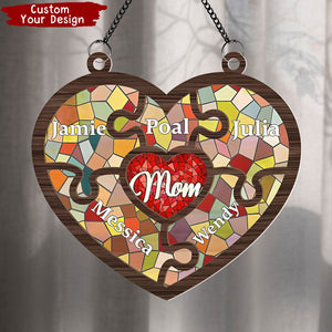 Mom Holds Us All - Personalized Window Hanging Suncatcher Ornament