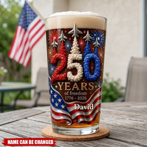 Independence Anniversary - Personalized Beer Glass