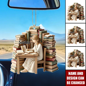 Just A Girl Who Loves Books Car Hanging Ornament, Gift For Book Lovers