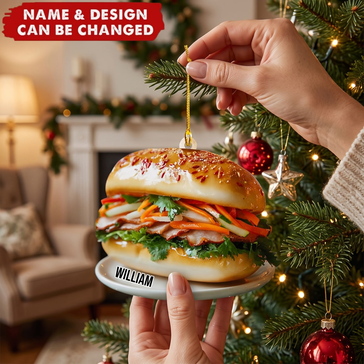 Vietnamese Banh Mi - Personalized Acrylic Custom Shape Ornament