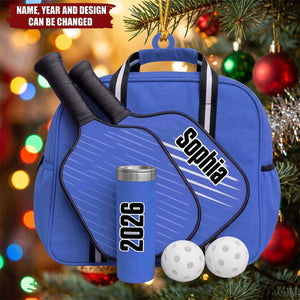 Personalized Pickleball Paddle & Ball Ornament, Pickleball Package Christmas Tree Decor, Sport Ornament