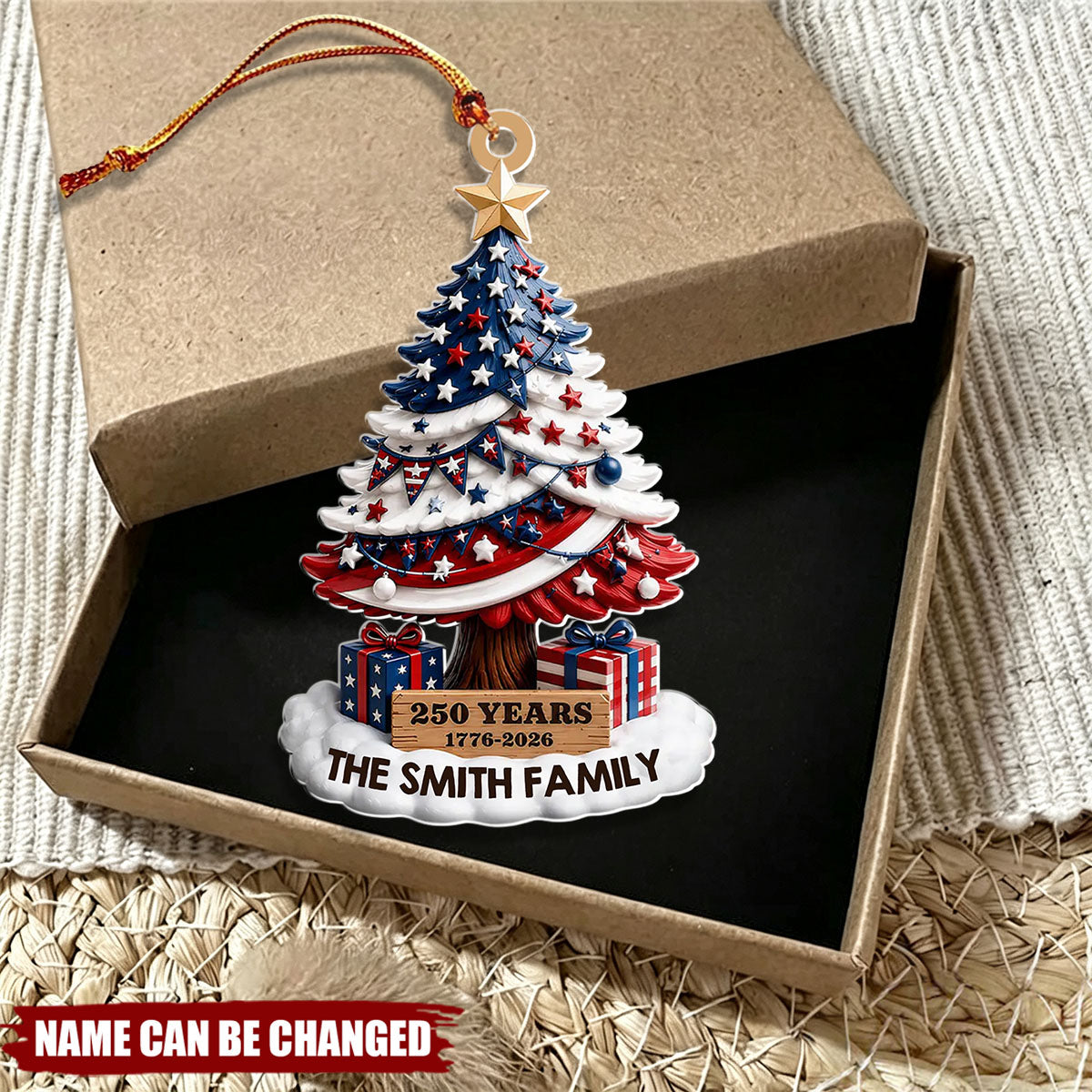 Patriotic Holiday - Personalized Acrylic Custom Shape Ornament