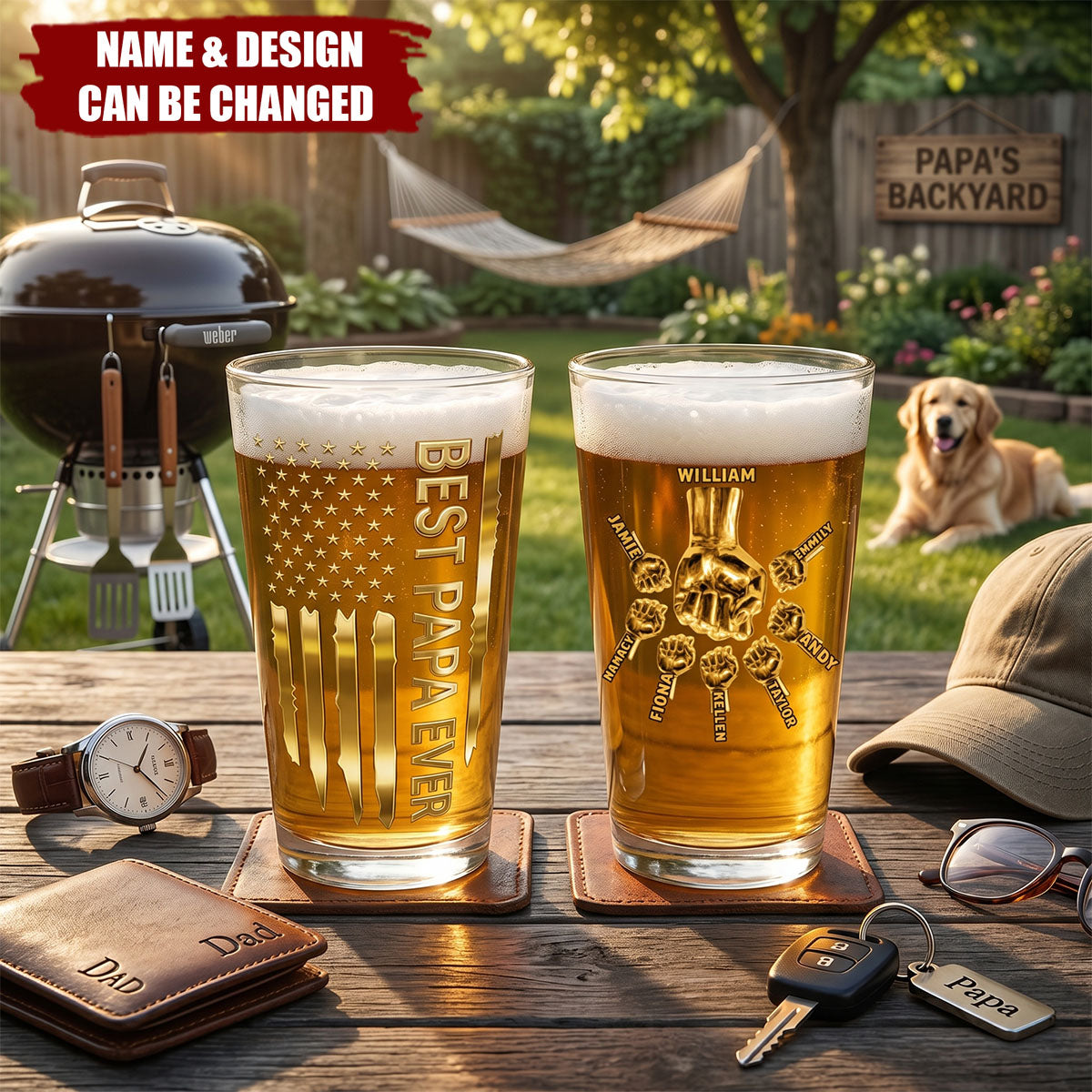 Best Dad Ever - Personalized Beer Glass
