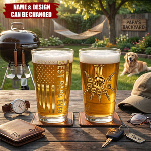 Best Dad Ever - Personalized Beer Glass