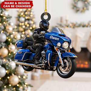 Custom Motorcycle Christmas Ornament, Biker Keepsake
