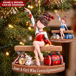 Just A Girl Who Loves Gymnastics – Personalized Acrylic Custom Shape Ornament
