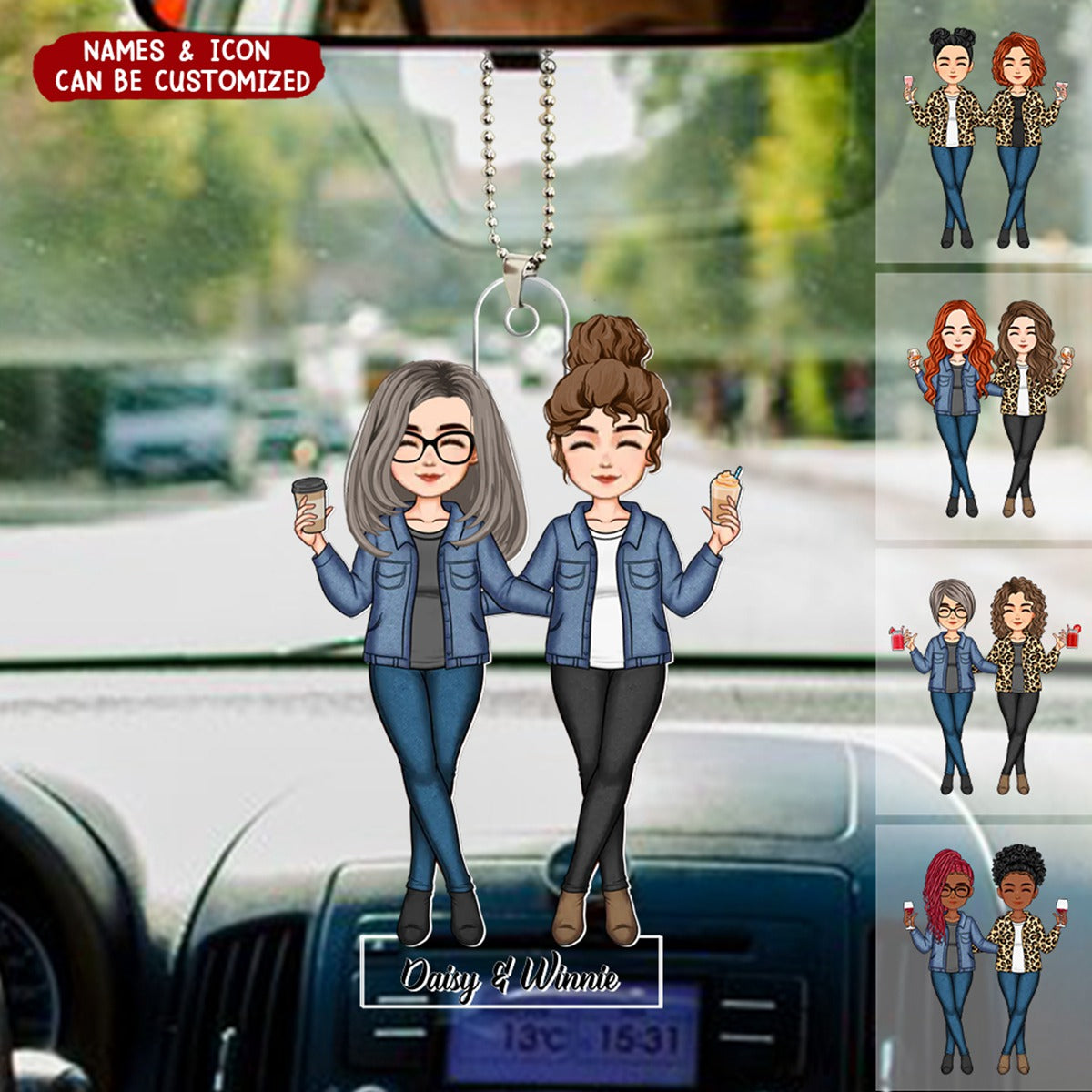 Best Friends Drink Together Personalized Acrylic Ornament