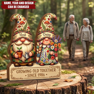 Growing Old Together - Personalized Customized 3-layered Wooden Plaque