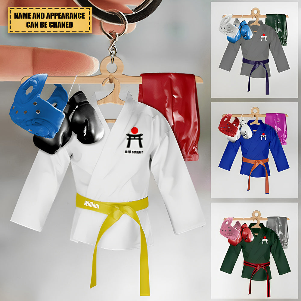 Karate Uniform-Personalized Acrylic Keychain- Karate Gifts