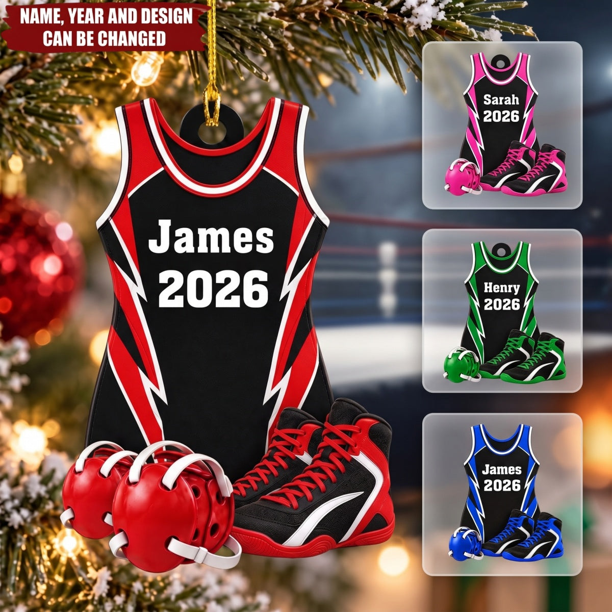 Wrestling – Personalized Acrylic Custom Shape Ornament, Gift for Wrestler Boy & Girl
