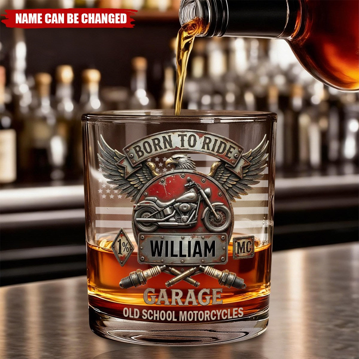 Born To Ride  - Personalized Whiskey Glass, Gifts For Bikers