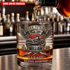 Born To Ride  - Personalized Whiskey Glass, Gifts For Bikers