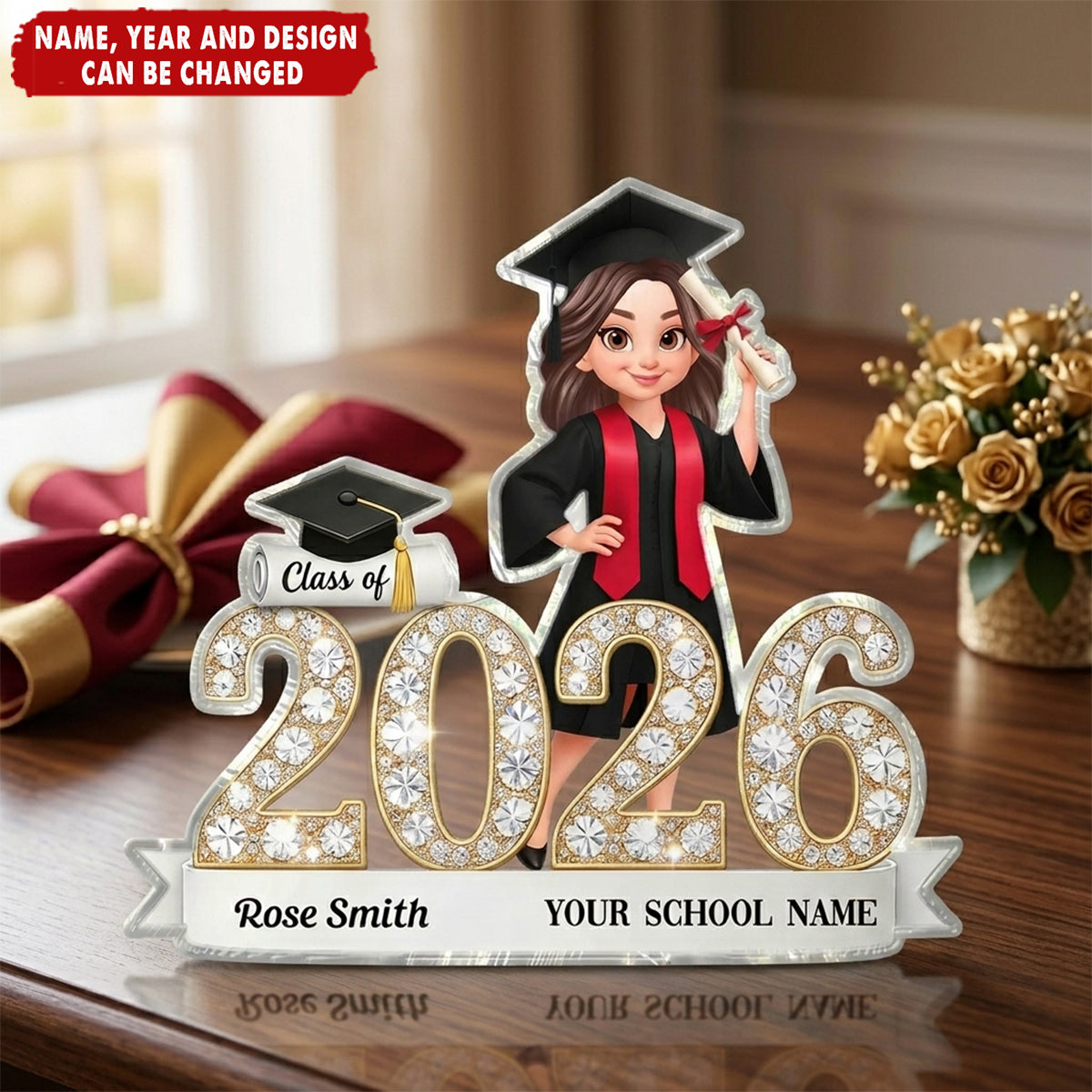 Shining Effect Class Of Graduation Senior - Personalized Acrylic Block Plaque