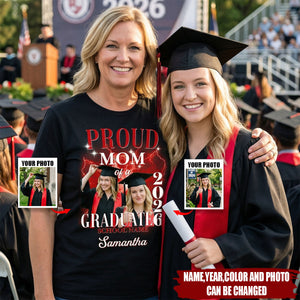 Proud Mom Dad Grandma Grandpa Of A 2026 Graduate Custom Photo - Personalized Shirt