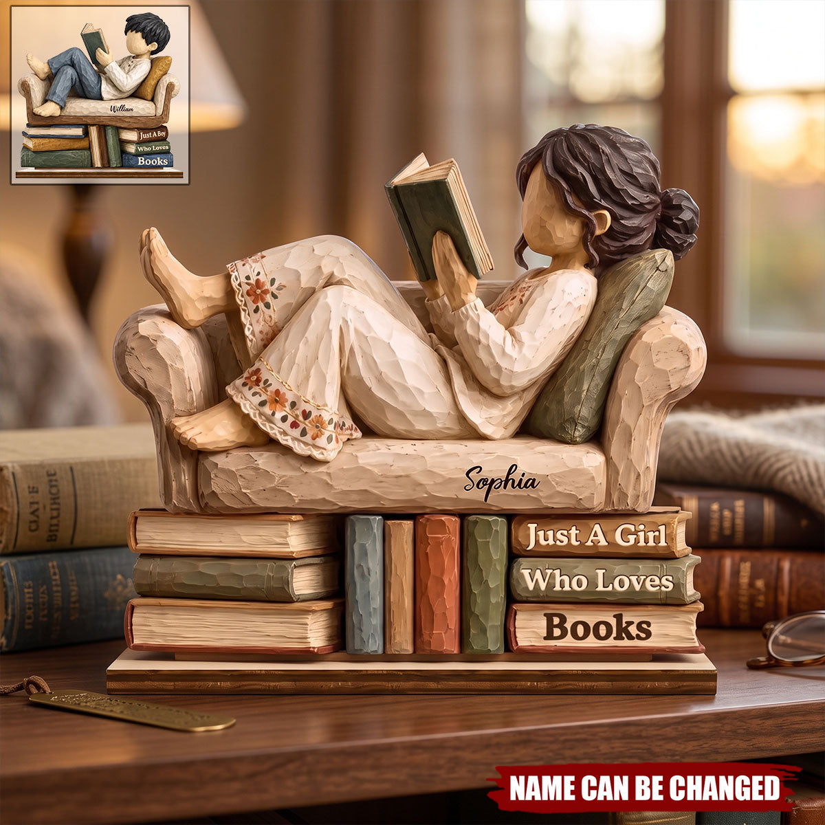 Custom 2-Layered Wooden Plaque - Personalized Bookish Gifts For Book Lovers, Bookworms, Readers