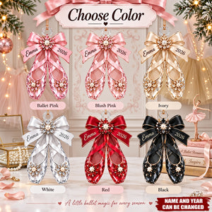 Personalized Ballet Shoes Acrylic Ornament — Gift For Ballerinas & Dance Lovers