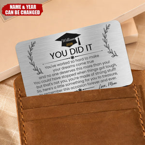 Mom’s Advice on Wallet Card - Personalized Gift for Him, Her