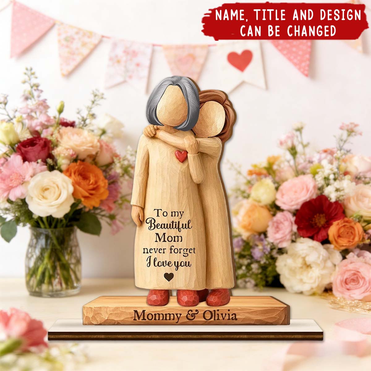 To My Mom Never Forget I Love You - Personalized 2-Layered Wooden Plaque