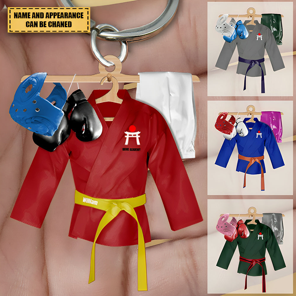 Karate Uniform-Personalized Acrylic Keychain- Karate Gifts