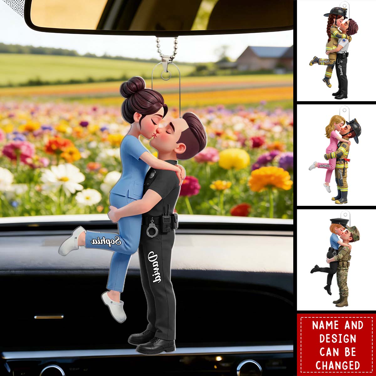 Hero Couple Forever Love - Personalized Car Hanger, Gift for Couple